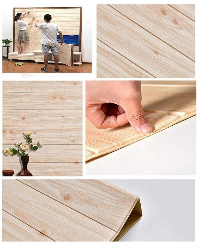 Placa Decorativa 3D Autoadhesiva 70cm x 77cm Betas Madera Clara