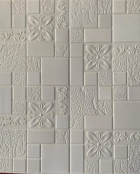 Placa Decorativa 3D Autoadhesiva 70cm x 77cm Mosaico Marfil HG61