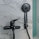 Ducha Bañera Monocomando Negro Mate C/Transferencia