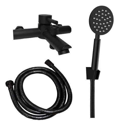 Ducha Bañera Monocomando Negro Mate C/Transferencia
