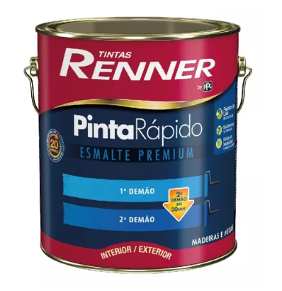 [102231] Pintura Esmalte Pinta Rapido Brillante Negro Al Agua x 3.6L 1344.01 - Renner