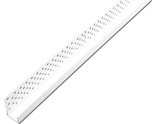 [103313] Perfil J PVC Perimetral para Placa Yeso 12.5mm x 3.05m 